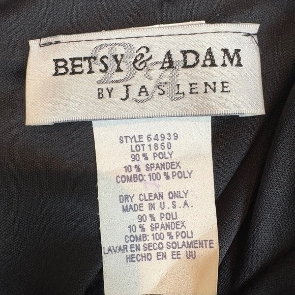 Betsy & Adam by Jaslene Black Velvet Aline Spaghetti Strap Maxi Evening Gown - Picture 11 of 11